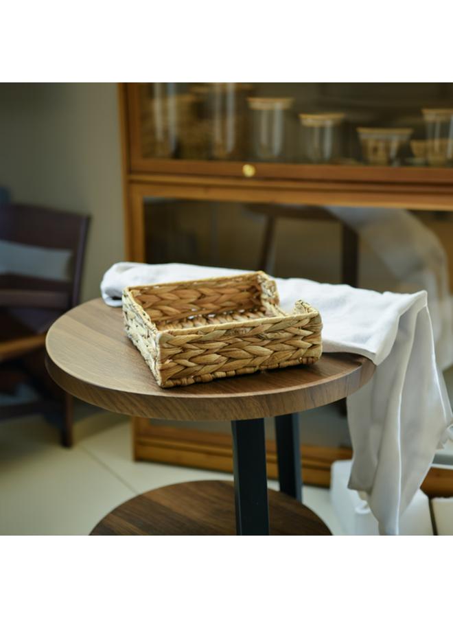 HONEY BEE Sturdy Hyacinth Grass Square Shaped Storage Basket Brown - Image 1