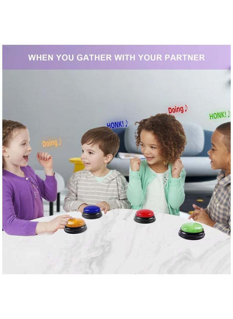 4-Pack Game Buzzers - Family feud Buzzer with Lights and Sounds Answer Buzzers for Classroom Quizzes Party Buzzer for Game Show for Kids Adults and Teacher Supplies - Image 5