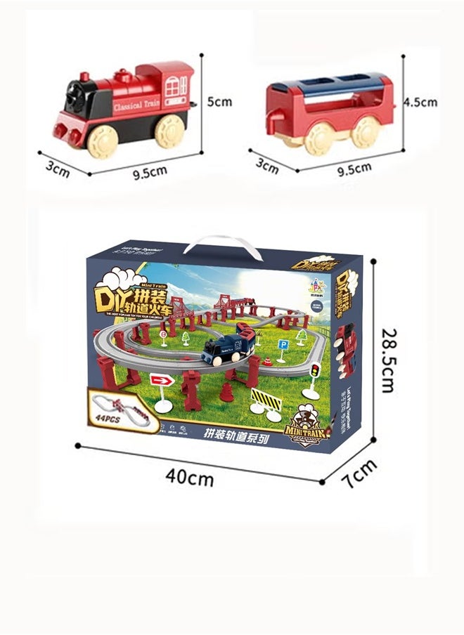 90cm electric rail train playset Electric high-speed rail train toys Assemble the rail train set Model train toys Train toys with tracks Birthday present Toys for boys(blue)  - Image 2