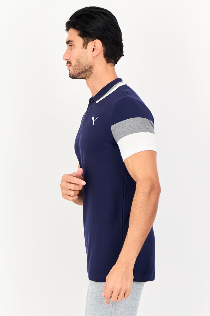 PUMA Men Sportswear Fit Short Sleeve Outdoor Polo Shirt, Navy Blue - Image 3