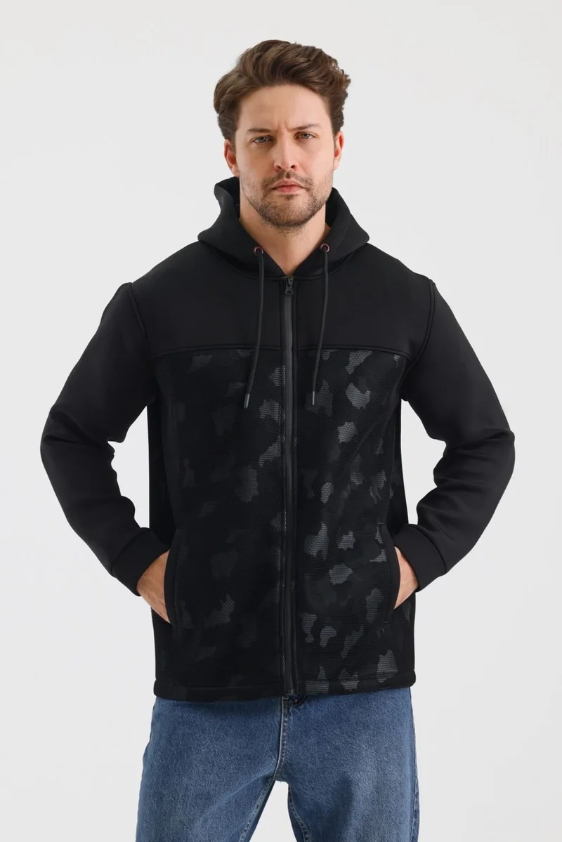 Alexander Gardi Alexandergardi Patterned Hooded Zippered Mesh Jacket (E23-9102)