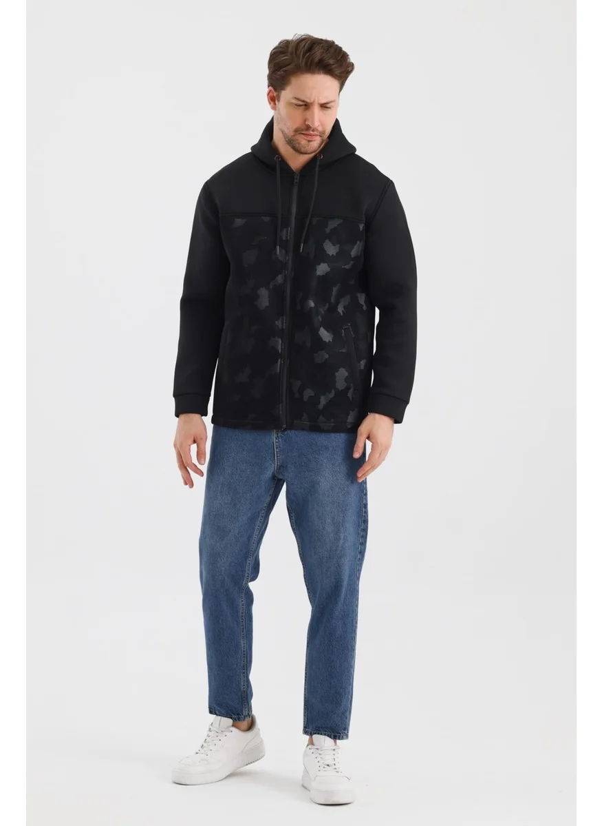 الكسندر جاردي Alexandergardi Patterned Hooded Zippered Mesh Jacket (E23-9102)