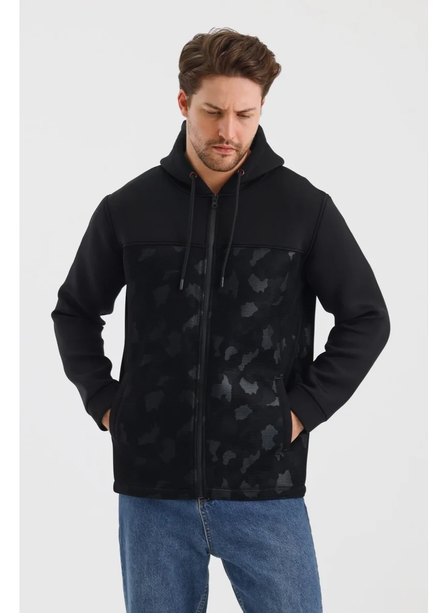 الكسندر جاردي Alexandergardi Patterned Hooded Zippered Mesh Jacket (E23-9102)
