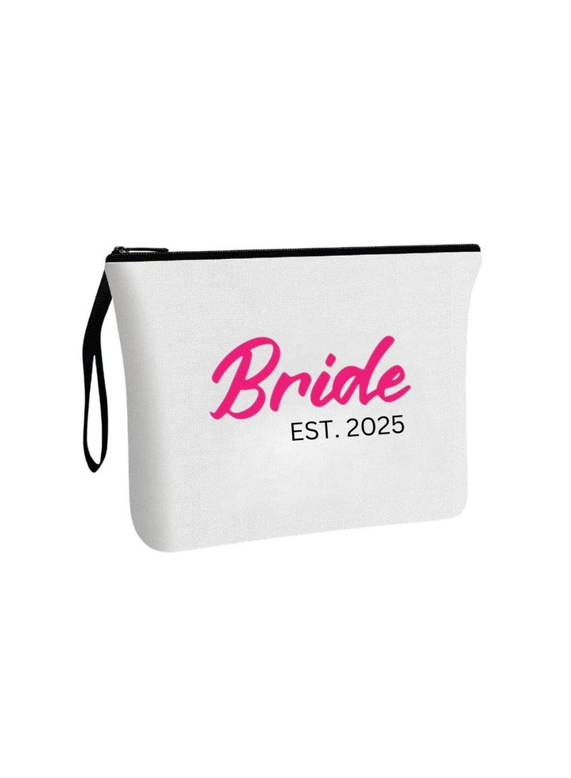 PRINTSHOP4ME Bride Est Cosmetic Bags For Your Wedding-Perfect Bridal Shower Gift-Bridal Makeup Bags-Wedding Travel Essentials - Image 1