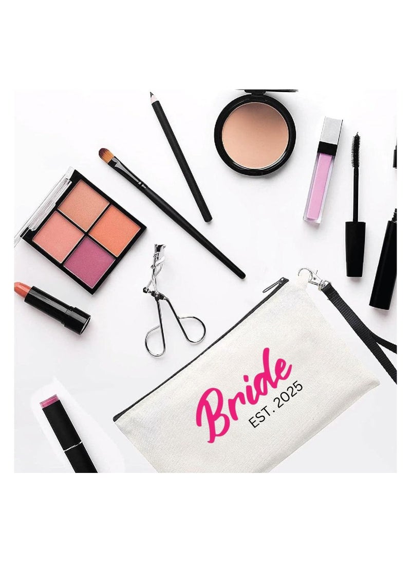 PRINTSHOP4ME Bride Est Cosmetic Bags For Your Wedding-Perfect Bridal Shower Gift-Bridal Makeup Bags-Wedding Travel Essentials - Image 2