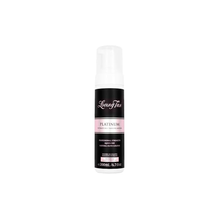 Loving Tan Platinum Self Tanning Mousse, Dark - Streak Free, Natural Looking, Professional Quality Sunless Tanner- 10+ Self Tan Applications per Bottle, Cruelty Free, Naturally Derived DHA- 6.7 Fl Oz