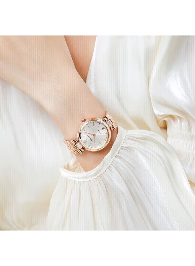 Rossini Women'S Watch, Ladies' Watch, Birthday Gift, Elegant Calendar Mechanical Watch, White Dial, Steel Strap, 718752 - Image 2