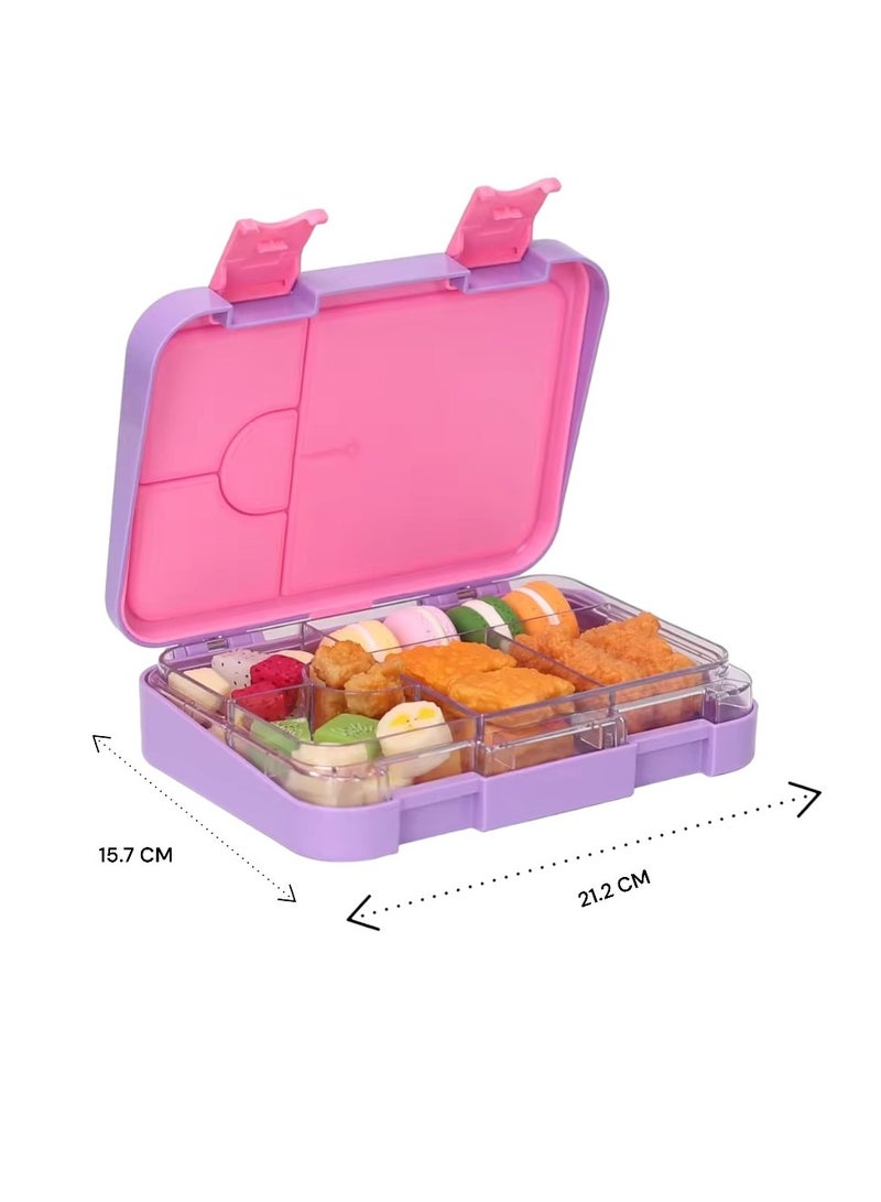 Doodle Kiddo Fairy Bento Lunch Box for Girls | 4 Compartments, Leak-Proof, BPA-Free | Freezer, Microwave & Dishwasher Safe | 21.2x15.7x4.6 CM - Image 3
