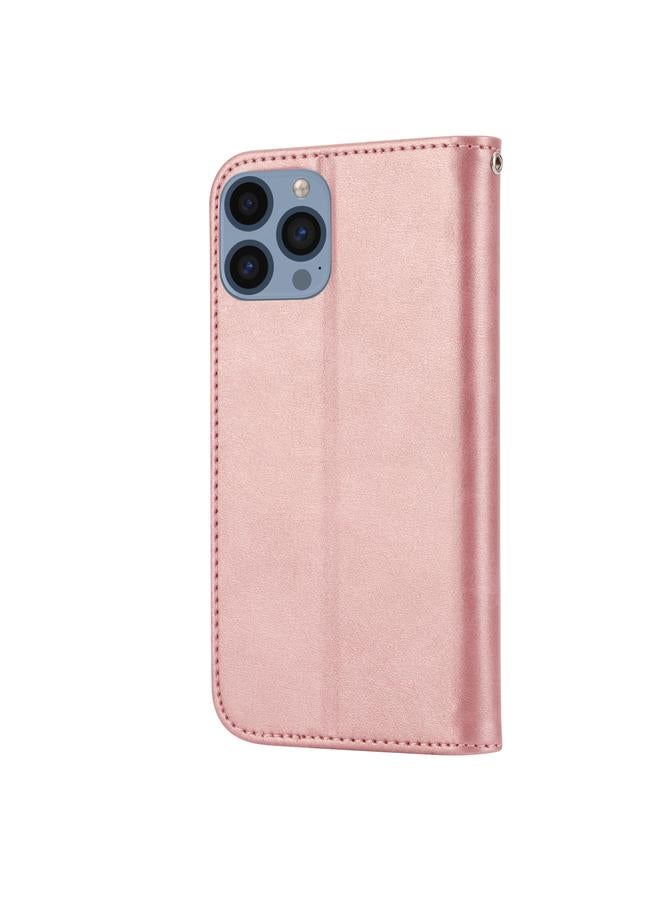 Zaboon Case For iPhone 12 / 12 Pro Cubic Grid Calf Texture Magnetic Closure Leather Phone Case - Image 3