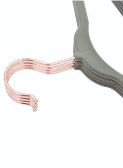 ZOBER ZOBER Non Slip Rose Gold Hook Baby Velvet Hangers for Closet Toddler Hangers for Shirts, Pants & Dresses | Swivel Hook - Durable Infant Hangers w/Notches (30 PACK, Grey)  - Image 2