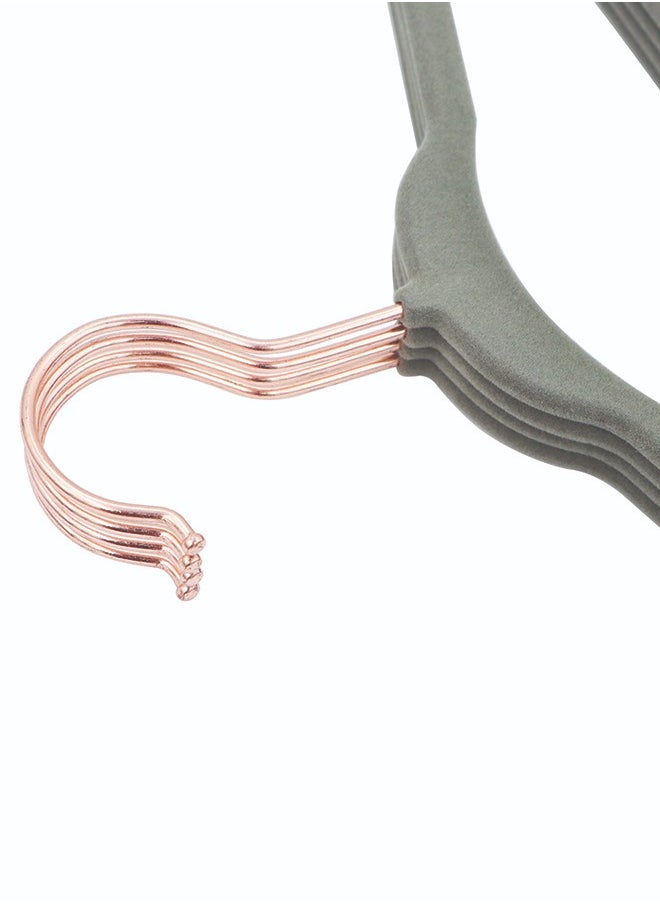 ZOBER Non Slip Rose Gold Hook Baby Velvet Hangers for Closet Toddler Hangers for Shirts, Pants & Dresses Swivel Hook - Durable Infant Hangers w/Notches (30 PACK, Grey)  - Image 2