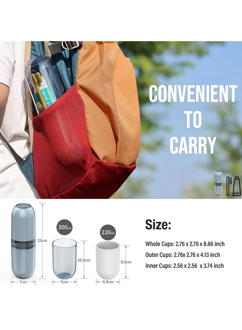 SYOSI 4 in 1 Toothbrush Travel Case Kit, Multifunctional Toothbrush Cup and Portable Holder, Ideal for Family Travel, Business, School, Daily Use  - Image 3