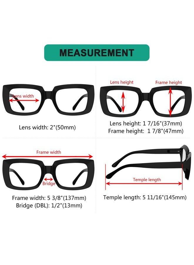 Eyekepper 4 Pack Ladies Reading Glasses - Oversized Square Design Reader Eyeglasses for Women, 4 Pairs Mix, Large - Image 3