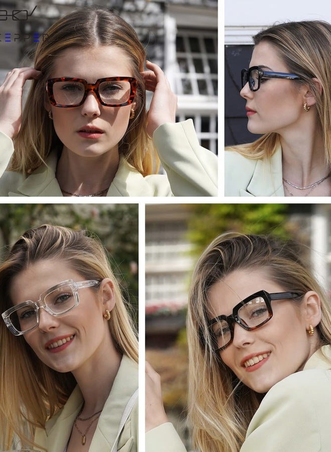 Eyekepper 4 Pack Ladies Reading Glasses - Oversized Square Design Reader Eyeglasses for Women, 4 Pairs Mix, Large - Image 2