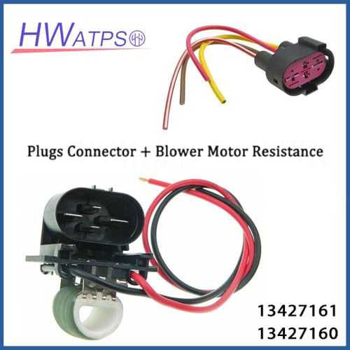 HWATPS 13427161 Radiator Fan Blower Motor Resistance + Plugs Connect for Chevrolet Cruze 1.4L 1.6L 2.0L 2011-2016 Replace 13427160 - Image 2