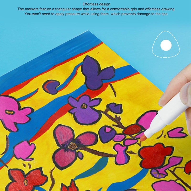 كاست ويف أقلام تلوين أكريليك ٢٤ لونًا، رأس دقيق ١ مم، سريع الجفاف، مناسب لمجموعة الرسم على الصخور، الزجاج، الحرف اليدوية، السيراميك، الحجر، القماش، الخشب - Image 4