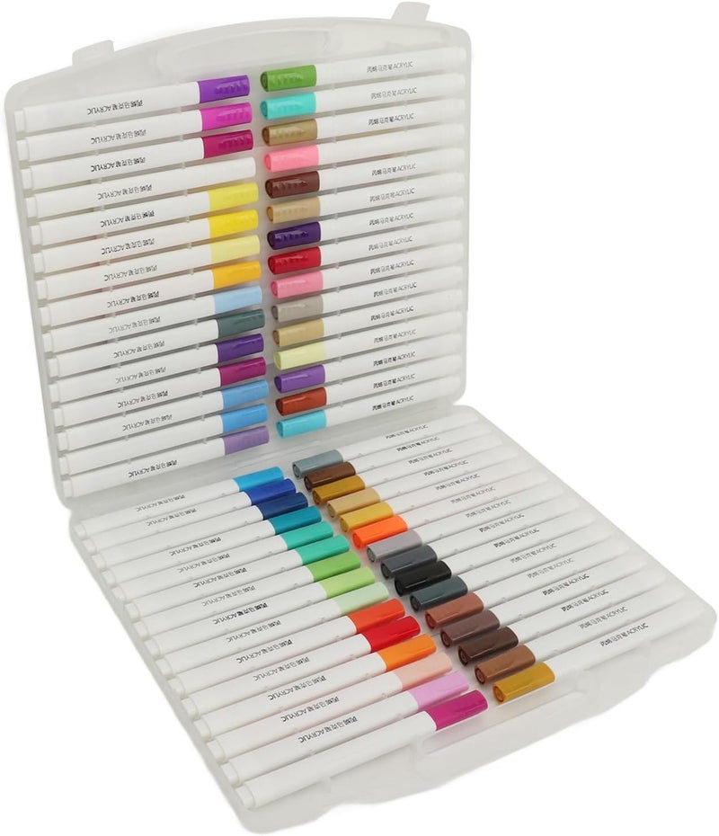 كاست ويف أقلام تلوين أكريليك ٢٤ لونًا، رأس دقيق ١ مم، سريع الجفاف، مناسب لمجموعة الرسم على الصخور، الزجاج، الحرف اليدوية، السيراميك، الحجر، القماش، الخشب - Image 1