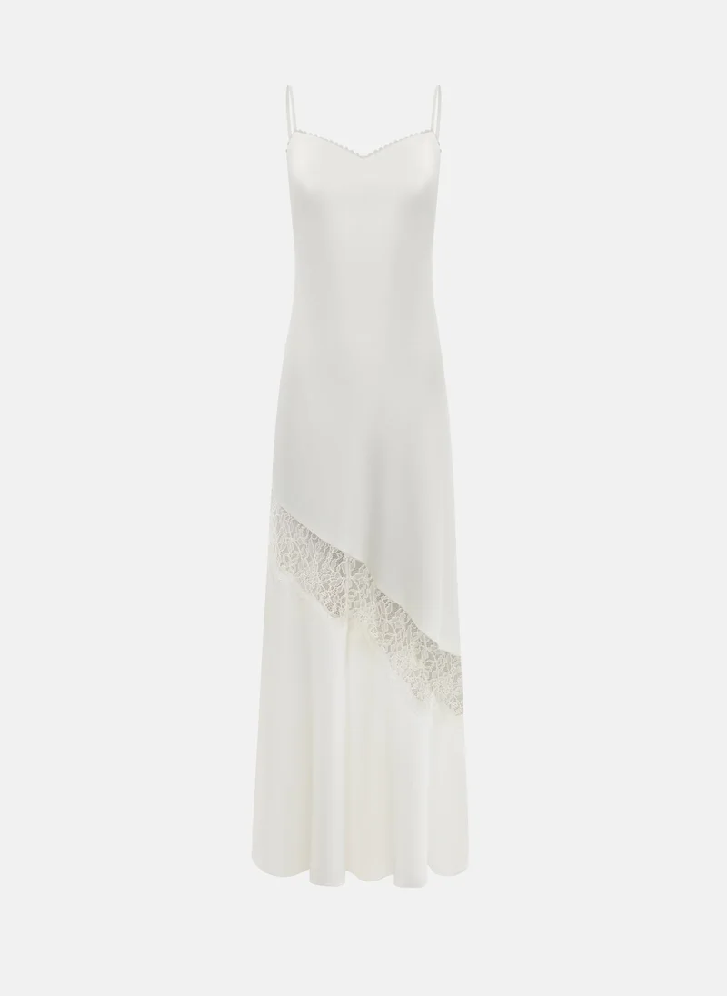 Lichi  Maxi slip dress with lace insert on the skirt for Women | Best Price UAE