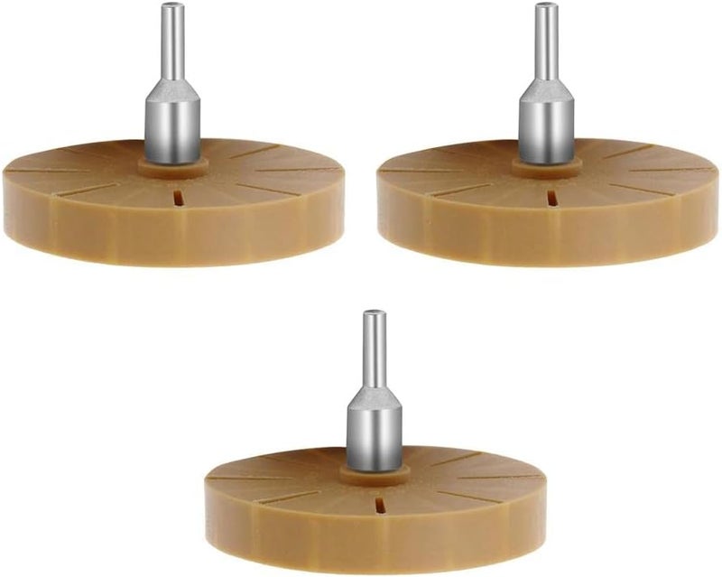 klarako perfeclan 3 PCS ABN Rubber Eraser Wheel with Drill Adapter to Remove Any Vinyl, Decal, Graphic, Double Sided Molding Tape, Striping, and Trim - Image 1