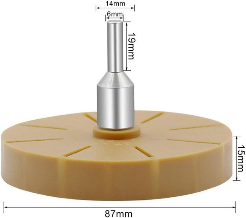 klarako perfeclan 3 PCS ABN Rubber Eraser Wheel with Drill Adapter to Remove Any Vinyl, Decal, Graphic, Double Sided Molding Tape, Striping, and Trim - Image 3