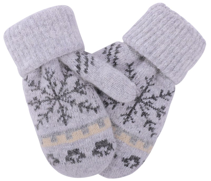 Mealah Winter Warm Mittens for Women Men - Soft-Double Layer-Snowflake Cold Weather Stretch Thick Lining Knitted Gloves - Image 4