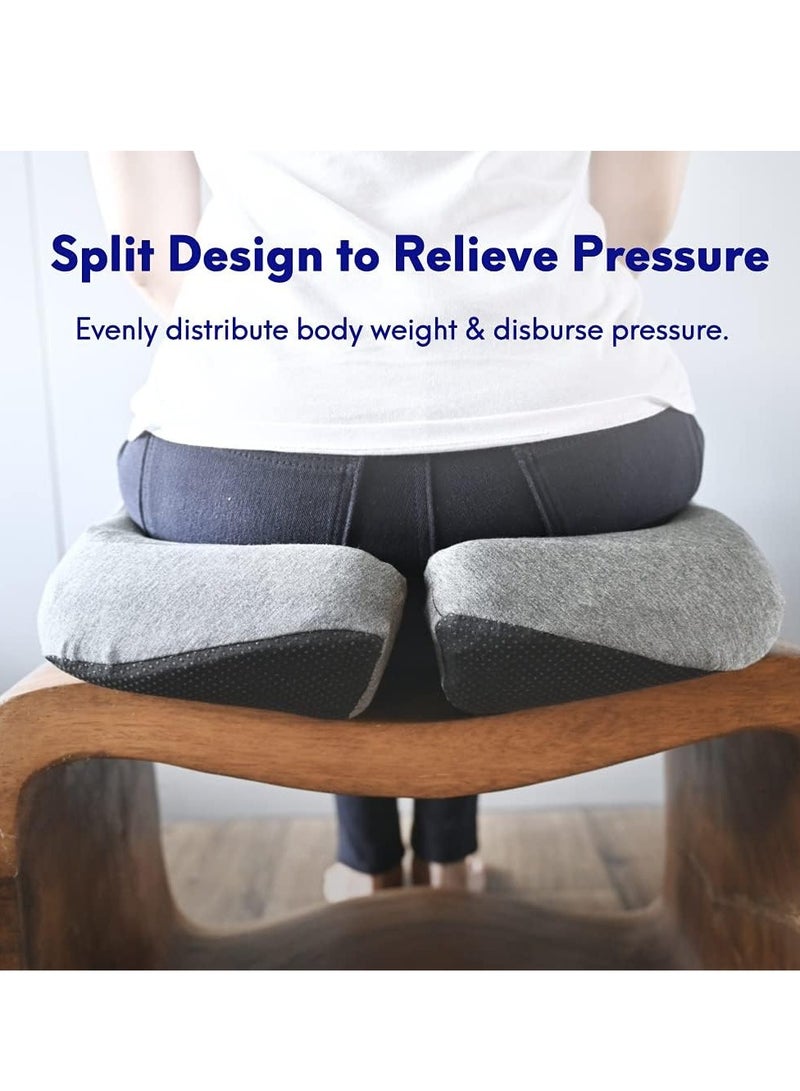 MIXDE Lab Patented Pressure Relief Seat Cushion for Long Sitting Hours on Office & Home Chair - Extra-Dense Memory Foam for Soft Support. Car Pad for Hip, Tailbone, Coccyx, Sciatica - Black - Image 4