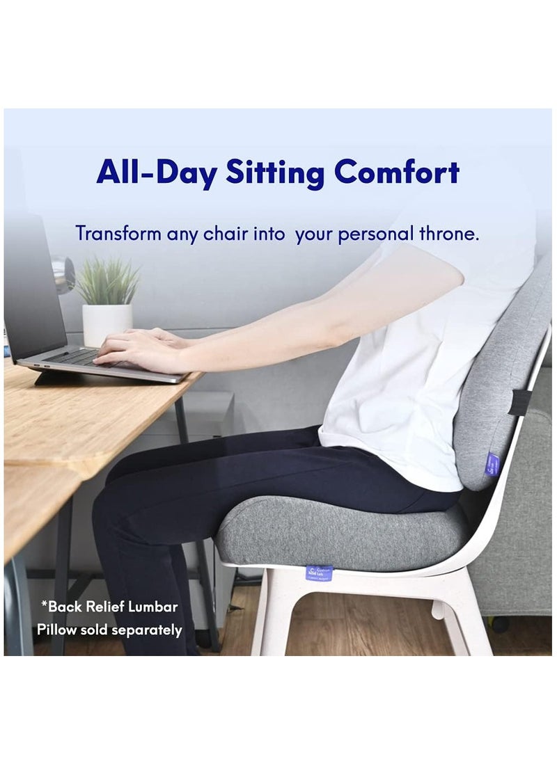 MIXDE Lab Patented Pressure Relief Seat Cushion for Long Sitting Hours on Office & Home Chair - Extra-Dense Memory Foam for Soft Support. Car Pad for Hip, Tailbone, Coccyx, Sciatica - Black - Image 2