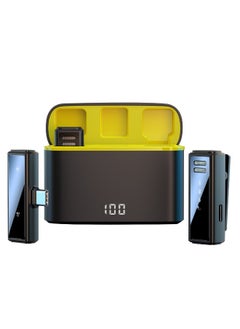 J88 One to Two Yellow [Microphone and case both have digital display] Two-in-one interface [type-c + Apple two-in-one interface]