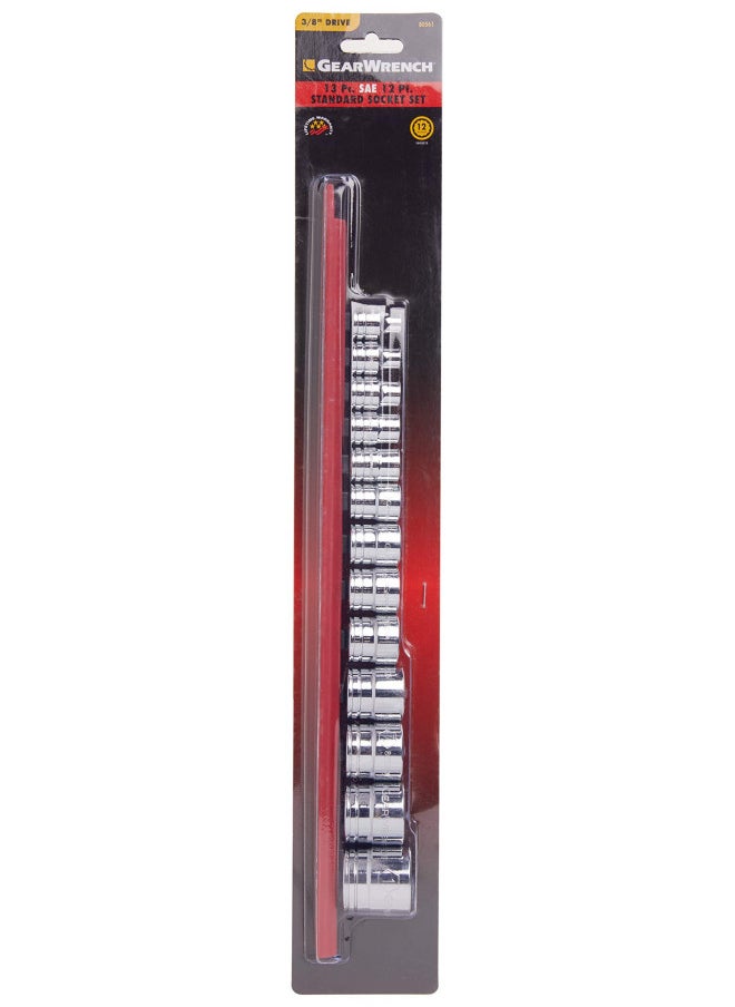 GearWrench GEARWRENCH 13 Pc. 3/8" Drive 12 Pt. Standard Socket Set, SAE - 80561  - Image 3