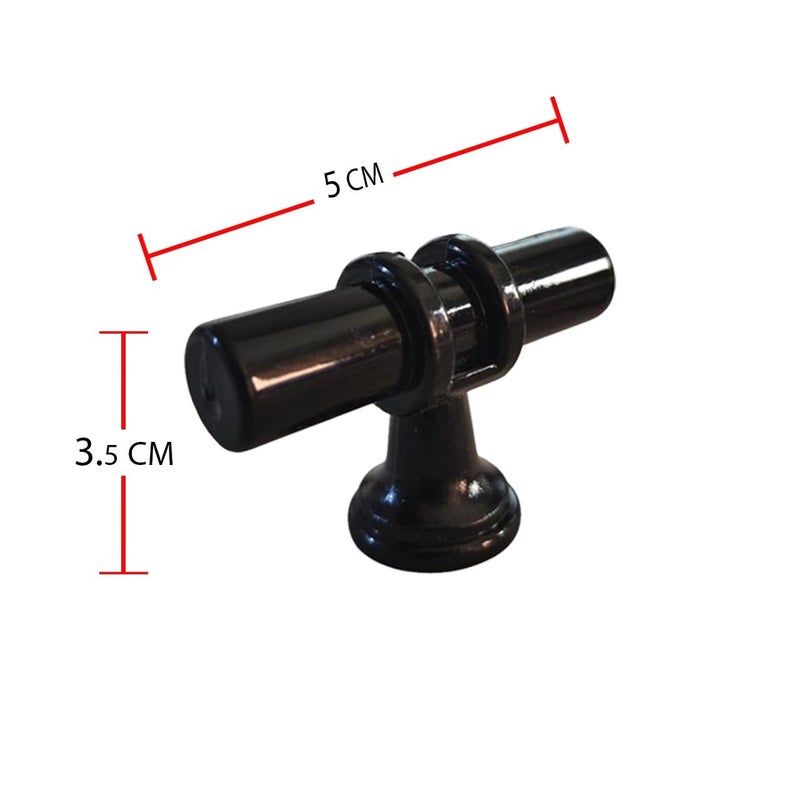 Cabinet Drawer Pulls Knobs, 5 Pieces Plastic Kitchen Hardware for Wardrobe Furniture Pull Handle with Mounting Screws (Black) - Image 4