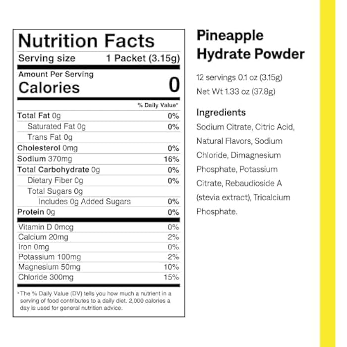 UCAN Hydrate Electrolyte Drink Mix (Pineapple, 12 Stickpacks) Sugar-Free, Keto-Friendly, Vegan, Non-GMO, Gluten-Free Electrolyte Powder with Potassium & Magnesium for Runners & Athletes - Image 2
