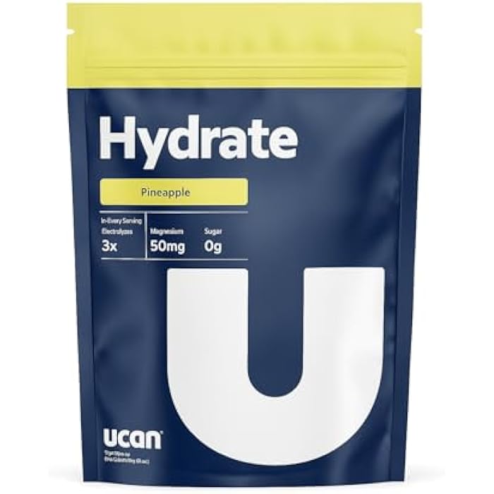 UCAN Hydrate Electrolyte Drink Mix (Pineapple, 12 Stickpacks) Sugar-Free, Keto-Friendly, Vegan, Non-GMO, Gluten-Free Electrolyte Powder with Potassium & Magnesium for Runners & Athletes - Image 1