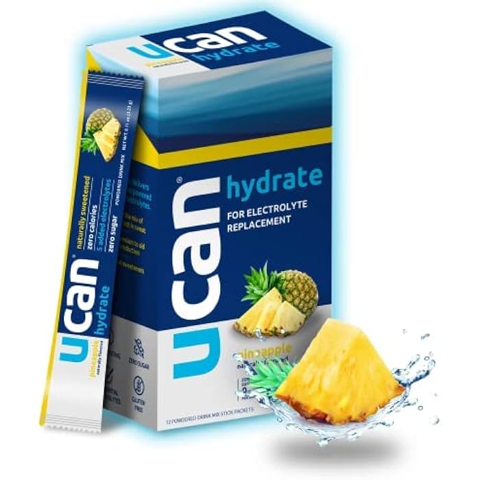 UCAN Hydrate Electrolyte Drink Mix (Pineapple, 12 Stickpacks) Sugar-Free, Keto-Friendly, Vegan, Non-GMO, Gluten-Free Electrolyte Powder with Potassium & Magnesium for Runners & Athletes - Image 4