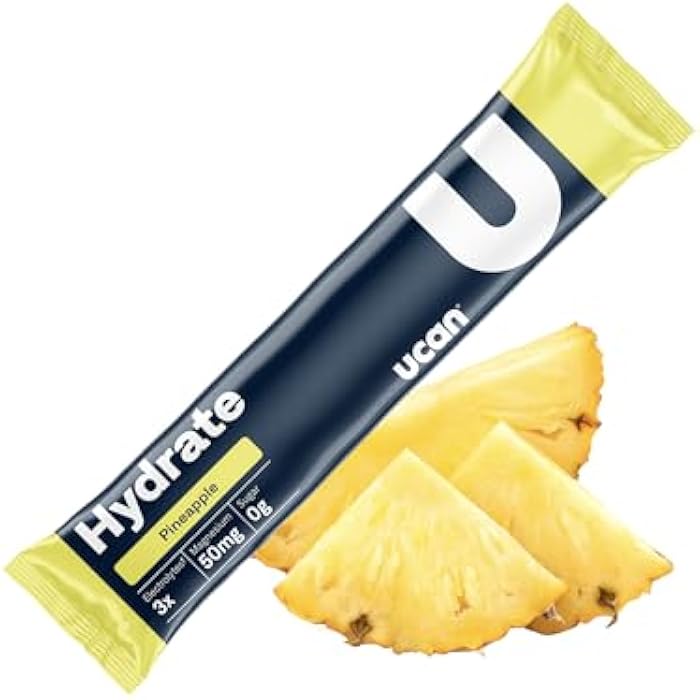 UCAN Hydrate Electrolyte Drink Mix (Pineapple, 12 Stickpacks) Sugar-Free, Keto-Friendly, Vegan, Non-GMO, Gluten-Free Electrolyte Powder with Potassium & Magnesium for Runners & Athletes - Image 3