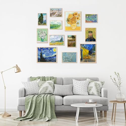 KBKBART Vintage Eclectic Wall Art Prints Set of 12 Abstract Eclectic Wall Decor Van Gogh Maximalist Famous Artist Painting Pictures Trendy Maximalism Poster for Aesthetic Unframed - Image 3