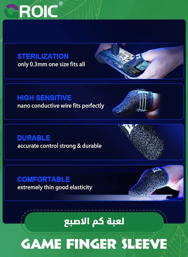 GROIC 5 Pair Finger Sleeve for Gaming,Seamless Thumb Finger Sleeve Silver Fiber Mobile Phone Gaming Finger Sleeves, Breathable & Sweatproof, for League of Legend, Pubg, Rules of Survival, Knives Out - Image 5
