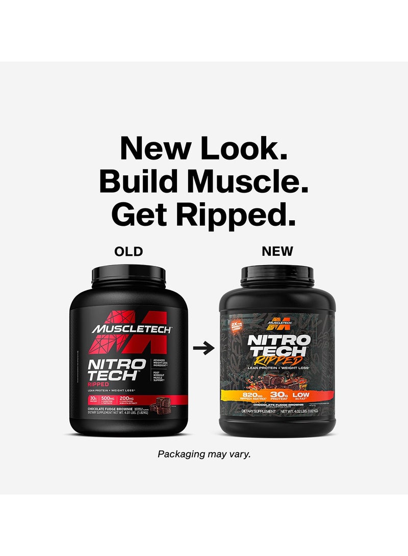 MuscleTech Nitro Tech Ripped Protein - Chocolate Fudge Brownie - 1.82 Kg - Image 2