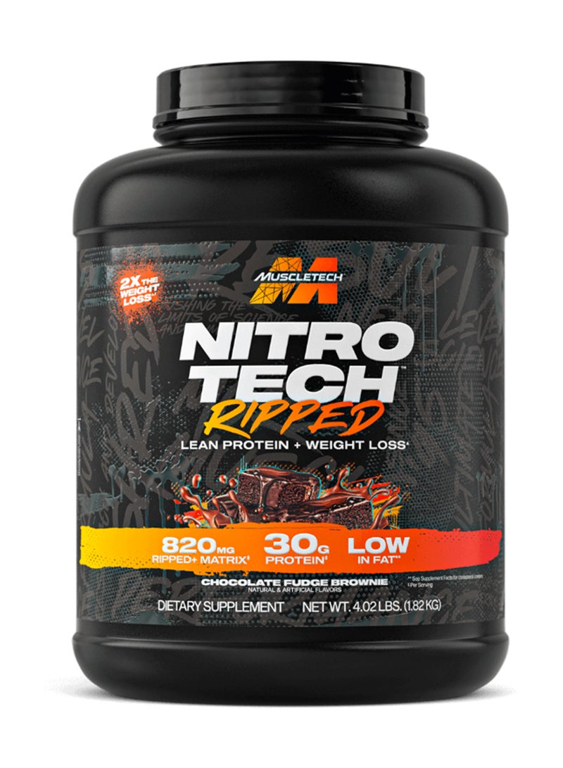 MuscleTech Nitro Tech Ripped Protein - Chocolate Fudge Brownie - 1.82 Kg - Image 1