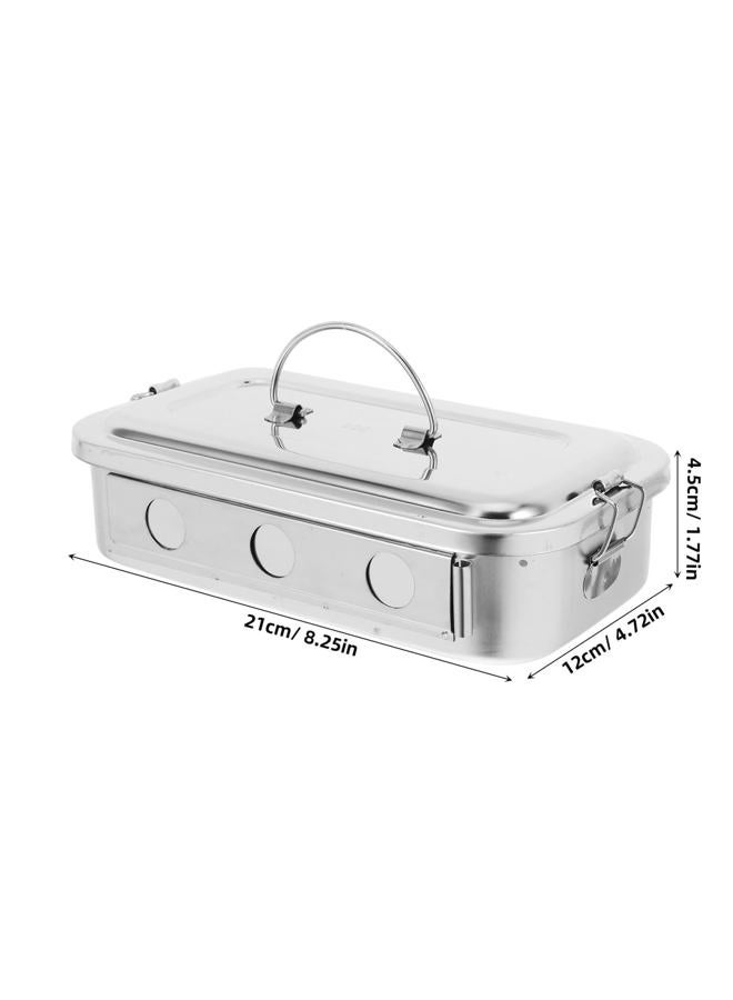 NIYANGLE Stainless Steel Medical Storage Case with Lid and Holes Utility Tray for Doctor Tools for Organizing Instruments and Supplies - Image 2