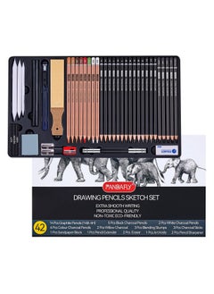 Drawing Sketching Pencil Set, 42 Pack Pro Art Pencil Kit With Graphite Pencils (14B-4H), Charcoal Pencil, Ideal For Shading, Blending, Drawing Set For Beginners & Pro Artists - pzsku/Z24E6CE9223880888742CZ/45/_/1734348246/a584370a-b667-494e-9a6a-f900c2b10233