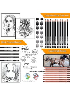 Drawing Sketching Pencil Set, 42 Pack Pro Art Pencil Kit With Graphite Pencils (14B-4H), Charcoal Pencil, Ideal For Shading, Blending, Drawing Set For Beginners & Pro Artists - pzsku/Z24E6CE9223880888742CZ/45/_/1734348253/6bb1c445-8e17-453d-ba73-722db9adea23