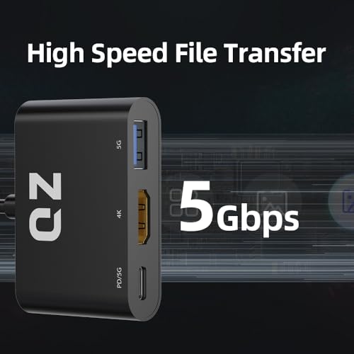 QZ [HDMI 4K + USB-C + USB] QZ USB-C Hub with HDMI 4K, Dual Alternate USB Type-C Port with Power Delivery 100W or Data Transfer 5Gbps for USB-C PC, Laptop and Phones - Image 5