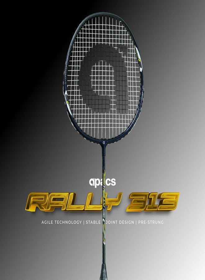 أباك مضرب تنس الريشة Apacs Rally 313 بغطاء كامل | تقنية Agile | تصميم مفصل T ثابت | مشدود مسبقًا | رمادي كحلي - Image 4