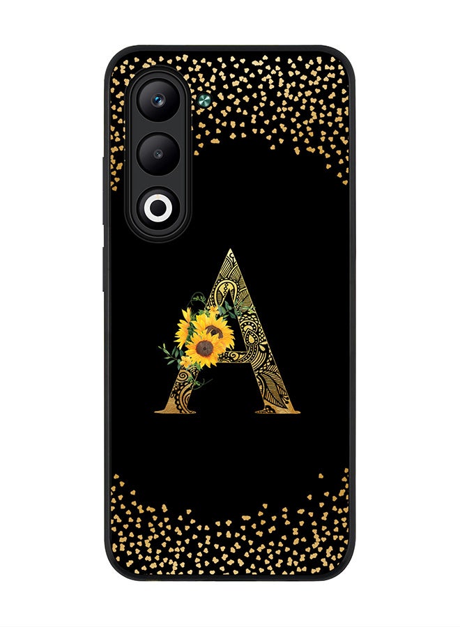 Stylizedd For Oppo A5 5G / A5 4G Case,Slim fit Camera Protection, Shockproof Thin Phone cover  - Custom Floral Monogram - A ( Black )