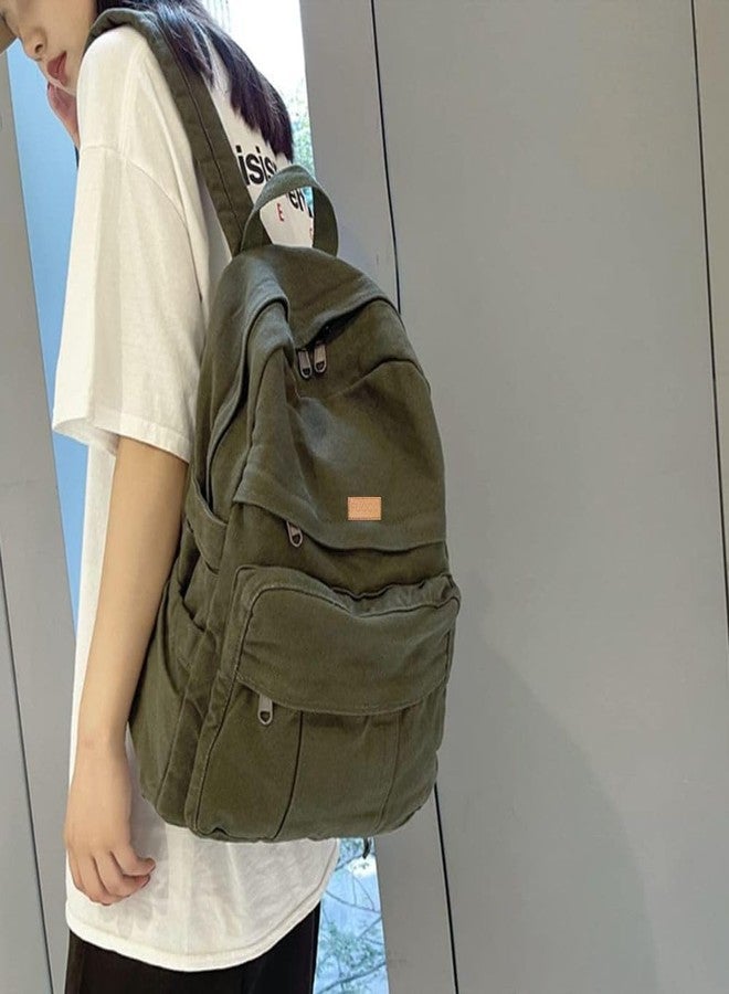 FUOCO Laptop Backpack for Women Men - College School Bag with Bottle Holder for Boys Girls- Stylish Canvas Travel Backpacker for Students Office Casual Use - Image 3
