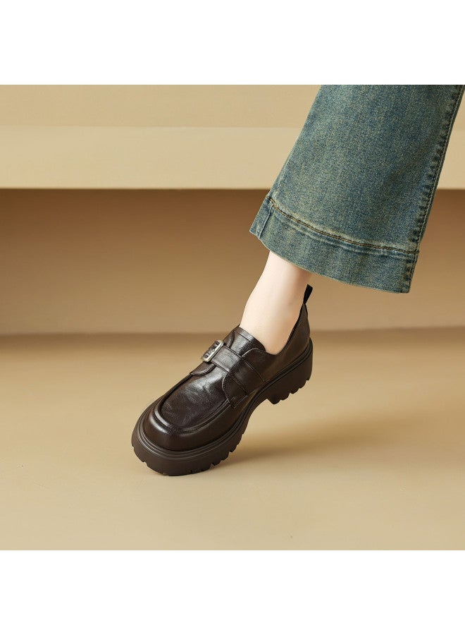AME Square Toe Buckle Strap Loafers 2025 New Platform Flats For Women - Image 4