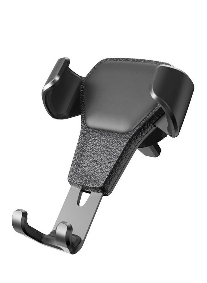 general Car mobile phone holder Car gravity metal support frame Snap-on multi-function air outlet navigation frame, 4-6 inch mobile phones can be used - black - Image 1