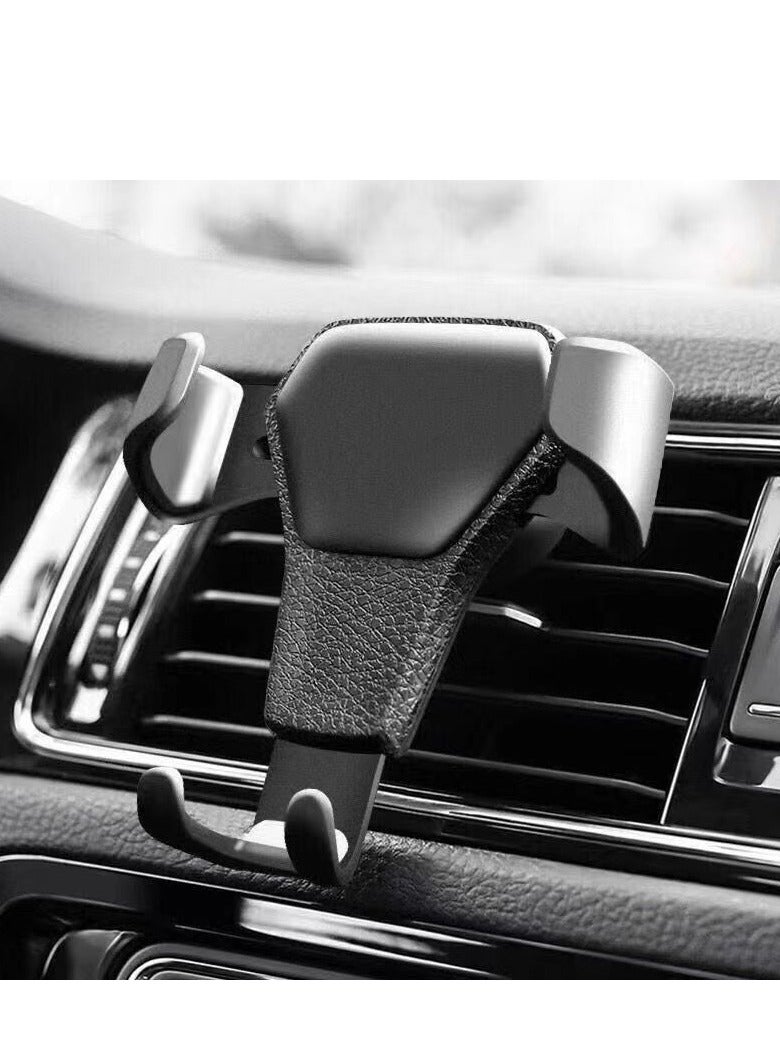 general Car mobile phone holder Car gravity metal support frame Snap-on multi-function air outlet navigation frame, 4-6 inch mobile phones can be used - black - Image 2