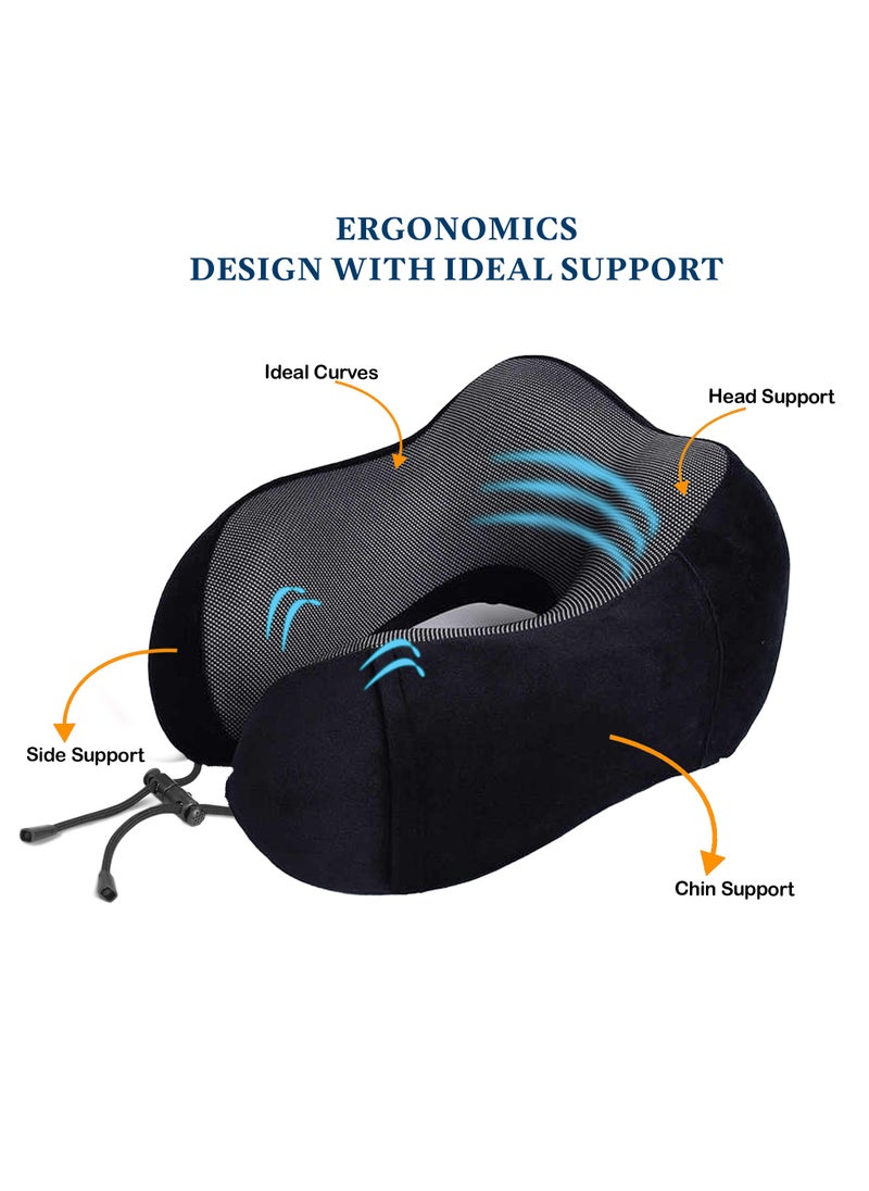 travel Line Travel Line Comfortable Neck Pillow, Support Neck & Head Luxury, Compact & Lightweight Travel Memory Foam Neck Pillow Suitable For Camping, Train, Planes, & Self Driving Cars  - Image 4