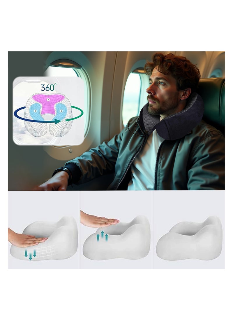 travel Line Travel Line Comfortable Neck Pillow, Support Neck & Head Luxury, Compact & Lightweight Travel Memory Foam Neck Pillow Suitable For Camping, Train, Planes, & Self Driving Cars  - Image 5